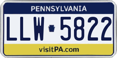 PA license plate LLW5822