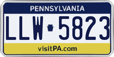 PA license plate LLW5823