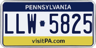 PA license plate LLW5825