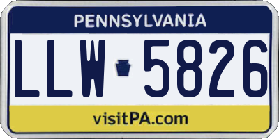 PA license plate LLW5826