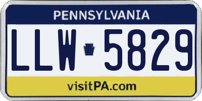 PA license plate LLW5829