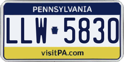 PA license plate LLW5830
