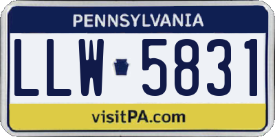 PA license plate LLW5831