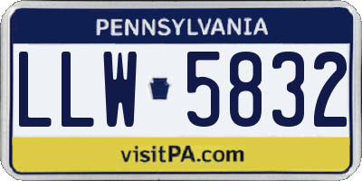 PA license plate LLW5832