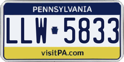 PA license plate LLW5833