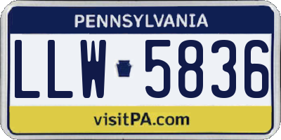 PA license plate LLW5836