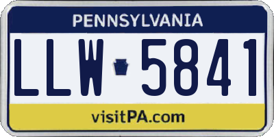PA license plate LLW5841
