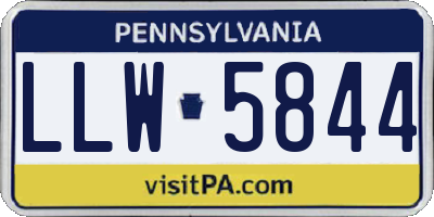 PA license plate LLW5844