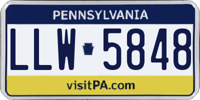 PA license plate LLW5848