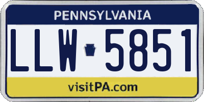 PA license plate LLW5851