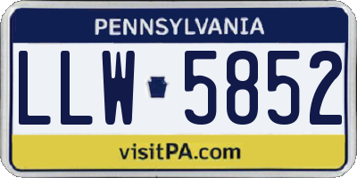 PA license plate LLW5852