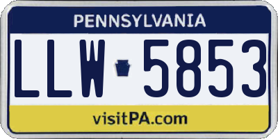 PA license plate LLW5853