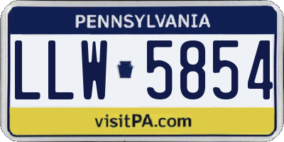 PA license plate LLW5854