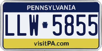 PA license plate LLW5855