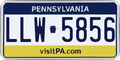 PA license plate LLW5856