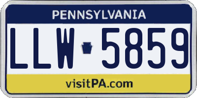 PA license plate LLW5859