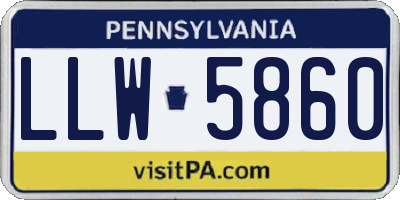 PA license plate LLW5860