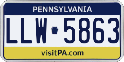 PA license plate LLW5863