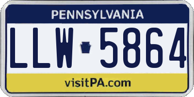 PA license plate LLW5864