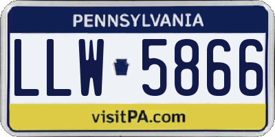 PA license plate LLW5866