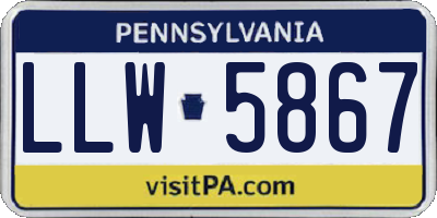 PA license plate LLW5867