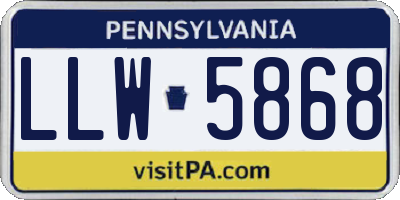 PA license plate LLW5868