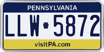 PA license plate LLW5872