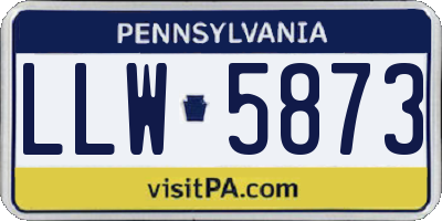 PA license plate LLW5873
