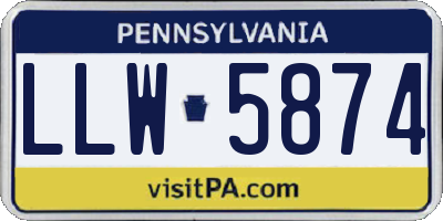 PA license plate LLW5874
