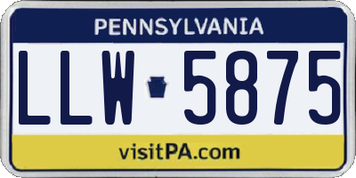 PA license plate LLW5875