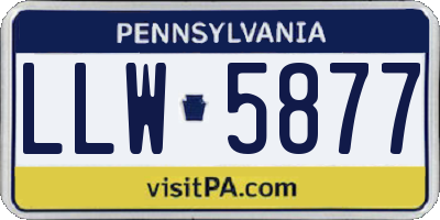 PA license plate LLW5877