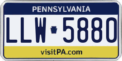 PA license plate LLW5880