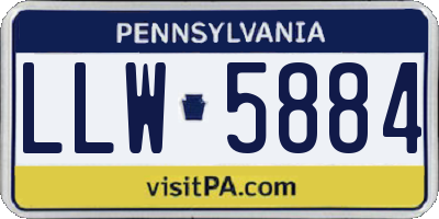 PA license plate LLW5884