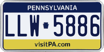 PA license plate LLW5886