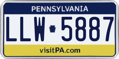 PA license plate LLW5887