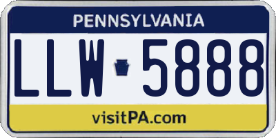 PA license plate LLW5888