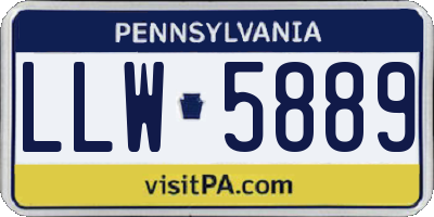 PA license plate LLW5889