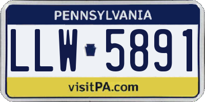 PA license plate LLW5891