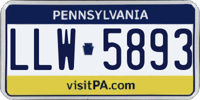 PA license plate LLW5893