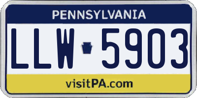 PA license plate LLW5903