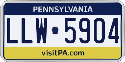PA license plate LLW5904