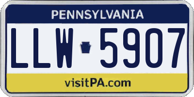 PA license plate LLW5907