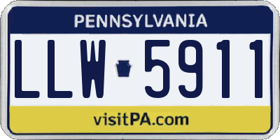 PA license plate LLW5911