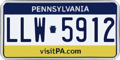 PA license plate LLW5912