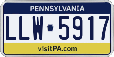 PA license plate LLW5917