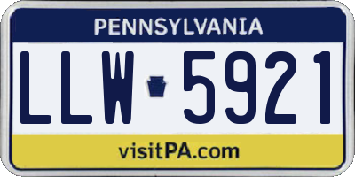 PA license plate LLW5921