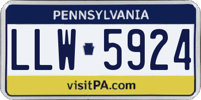PA license plate LLW5924