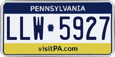 PA license plate LLW5927