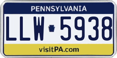 PA license plate LLW5938