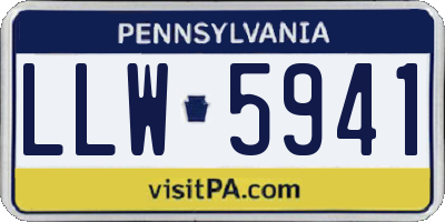PA license plate LLW5941